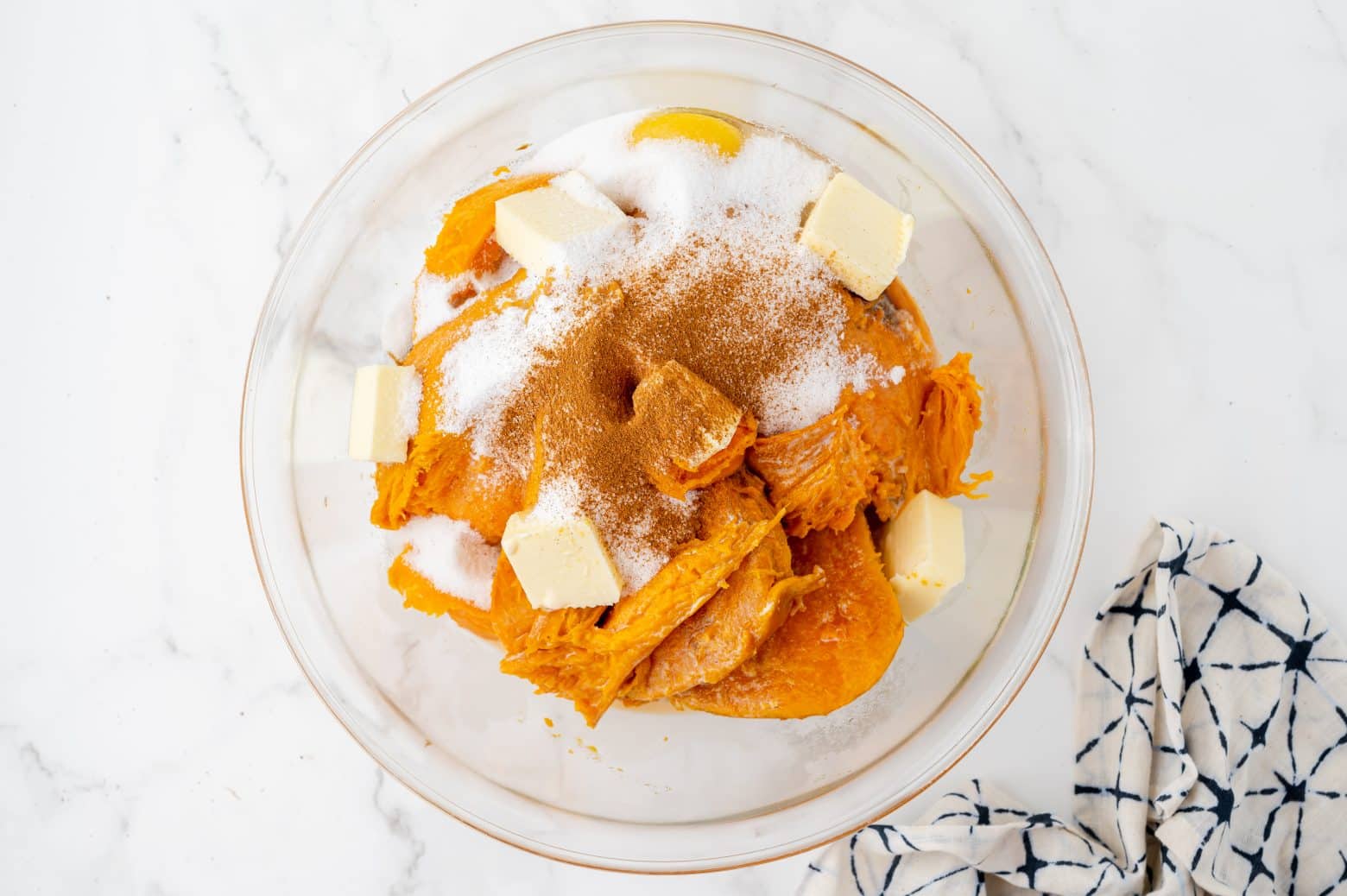 making filling for sweet potato casserole