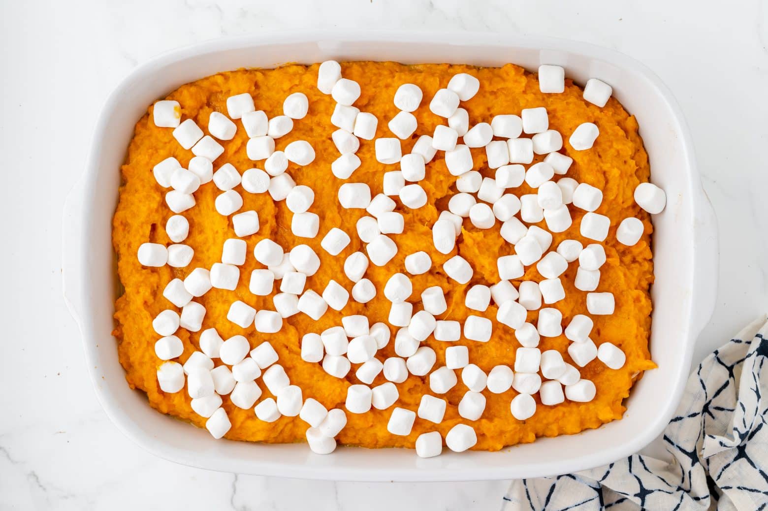 marshmallows on sweet potato casserole