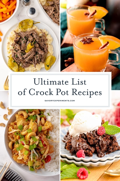 collage of crock pot recipes