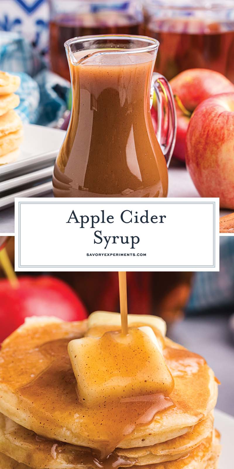 collage of apple cider syrup for pinterest