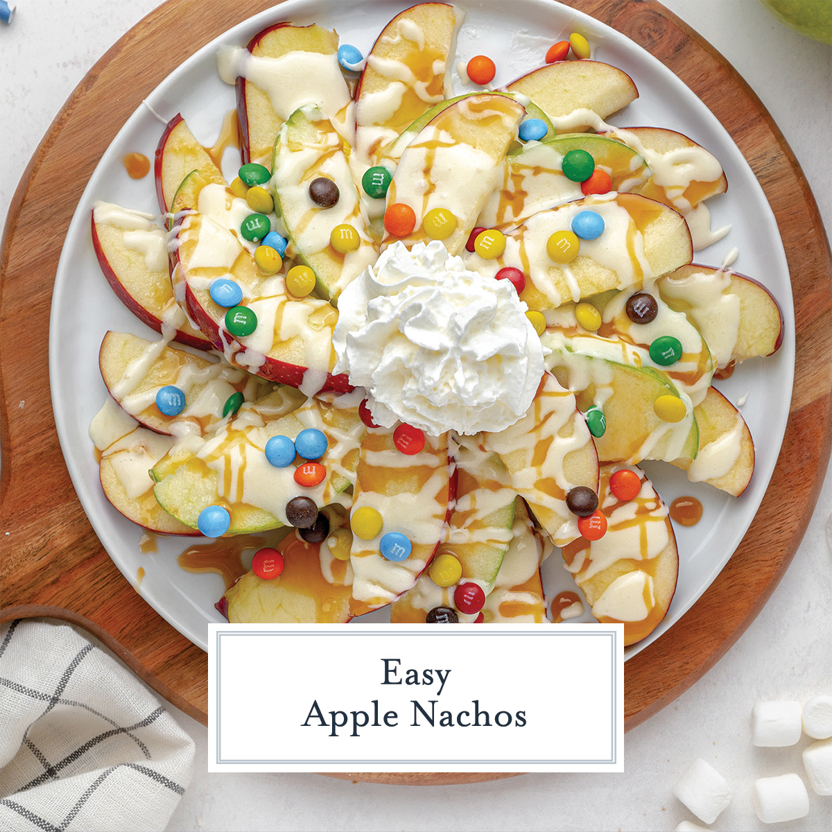 apple nachos with text overlay
