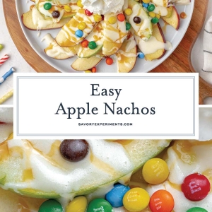 collage of apple nachos images for pinterest