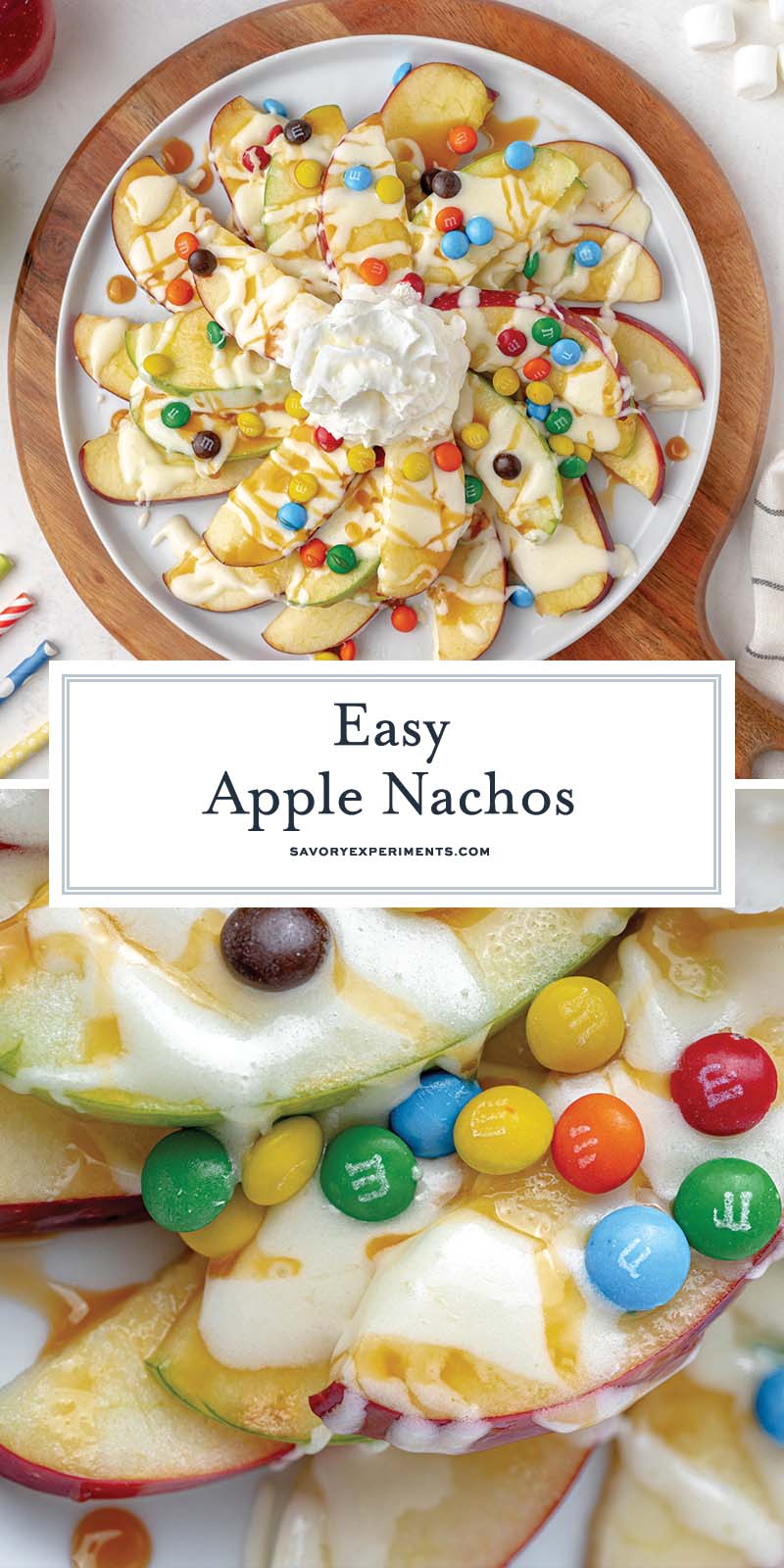 collage of apple nachos images for pinterest