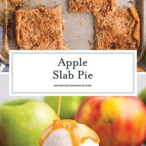 collage of apple slab pie for pinterest