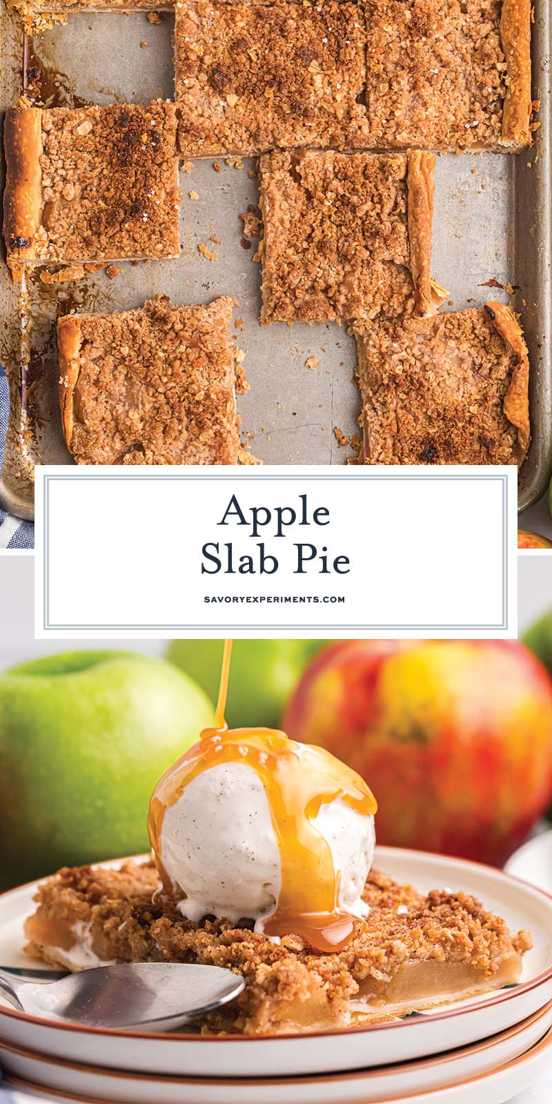 collage of apple slab pie for pinterest