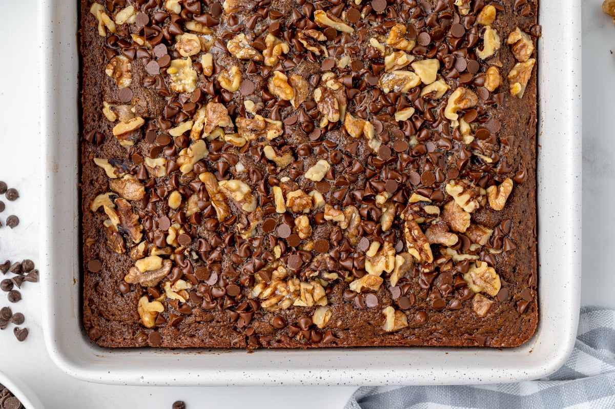 overhead close up of applesauce brownies