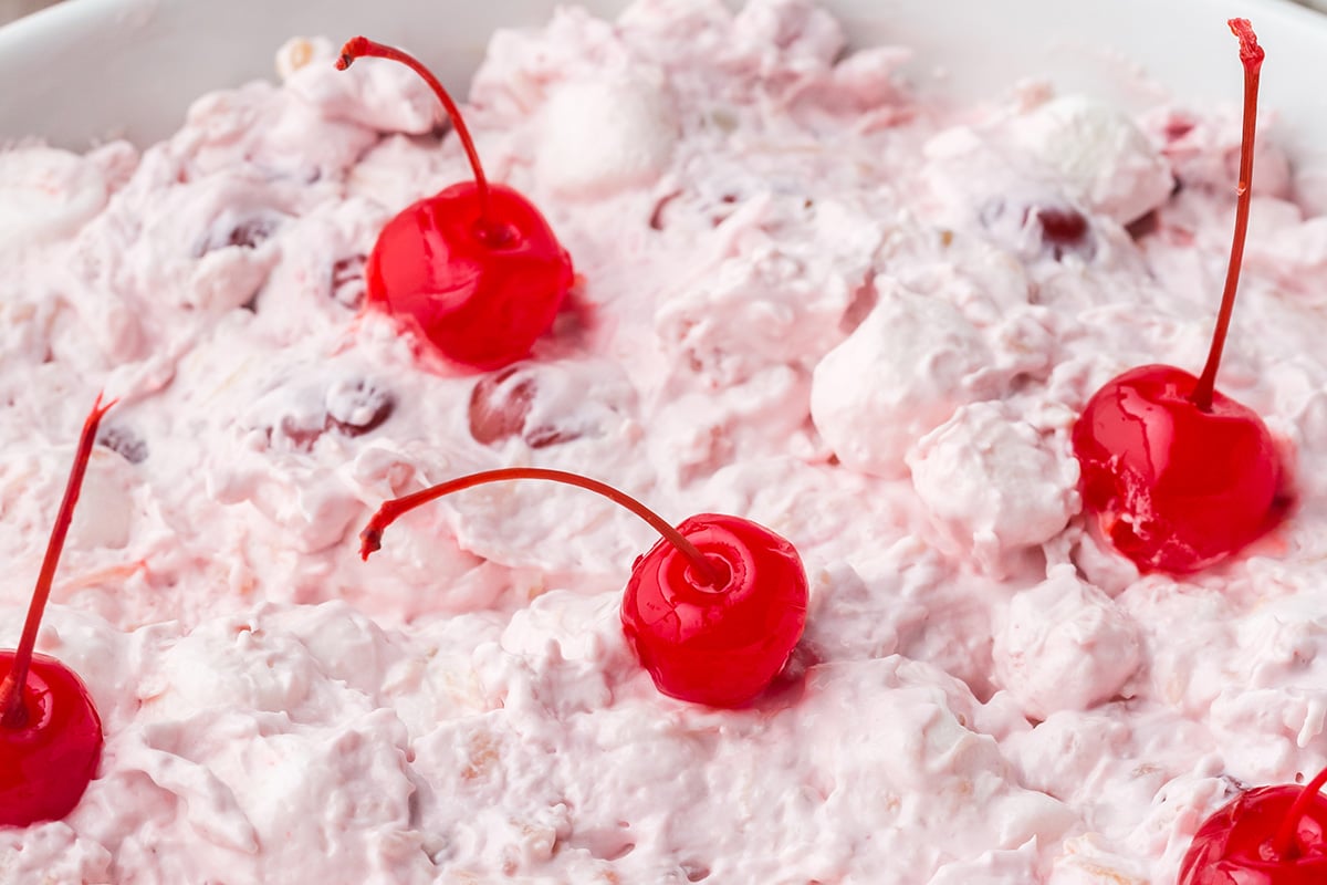 close up angled shot of cherry fluff