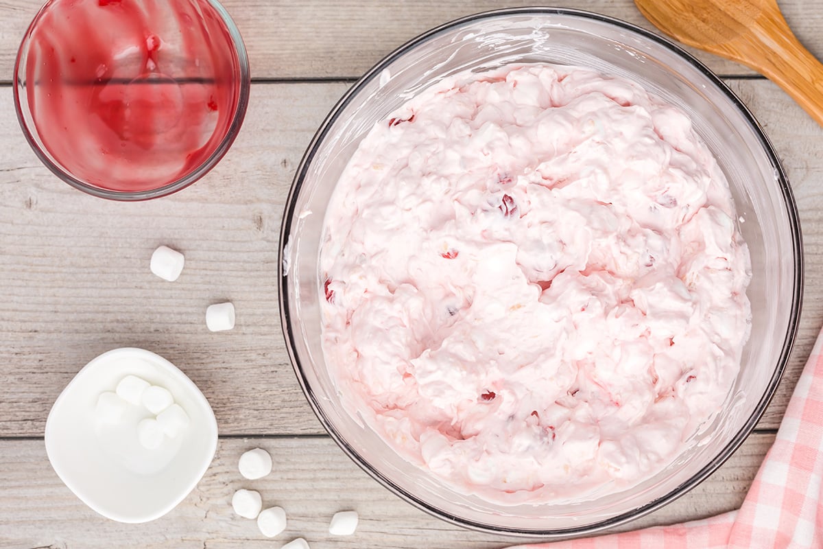 cherry fluff in a bowl