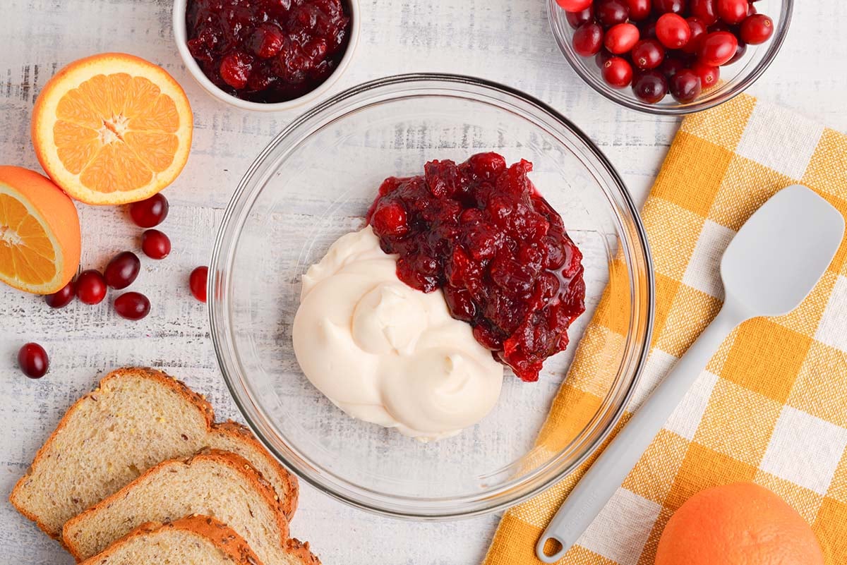 cranberry relish with mayo in a bowl