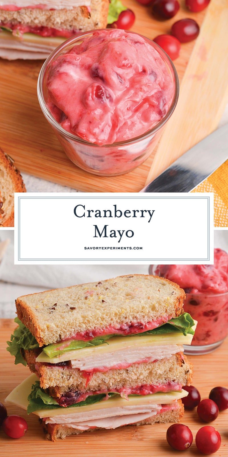 collage of cranberry mayo recipe images for pinterest