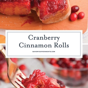 collage of cranberry cinnamon rolls for pinterest