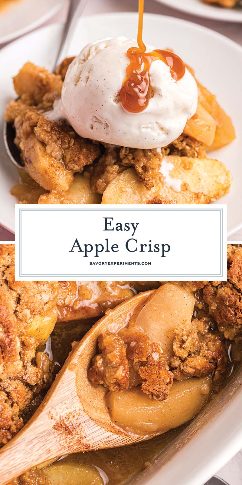 collage of apple crisp for pinterest