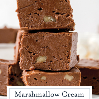 stack of marshmallow creme fudge with nuts