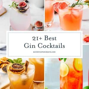 collage of gin cocktails