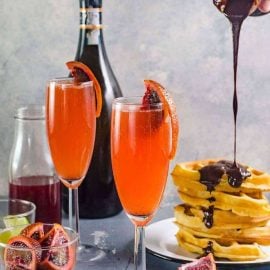 two gin and blood orange mimosas