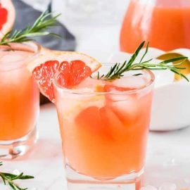 straight on shot of grapefruit gin fizz