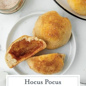 overhead shot of hocus pocus bun cut in half