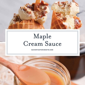 collage of maple cream sauce for pinterest
