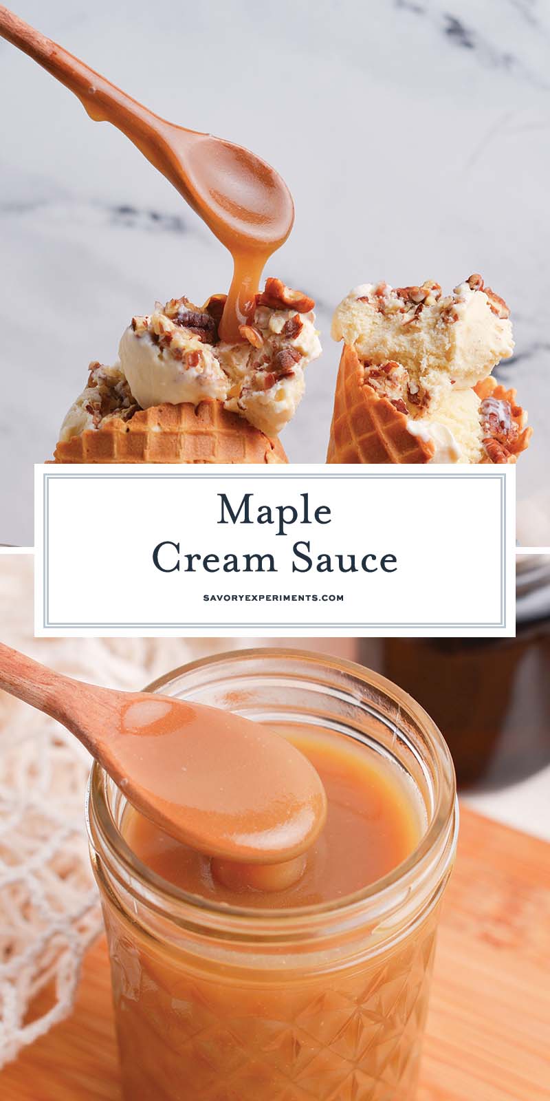 collage of maple cream sauce for pinterest