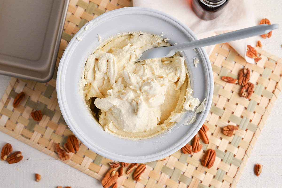 ice cream in ice cream maker