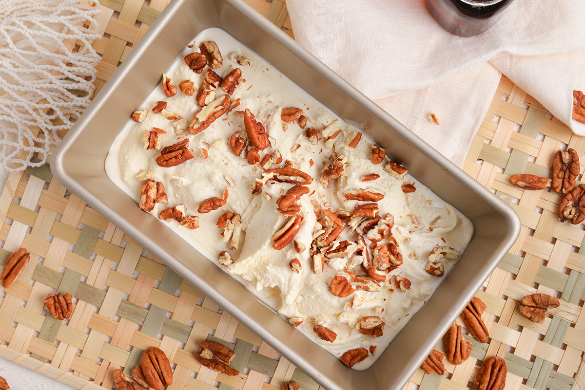 pecans on top of maple ice cream