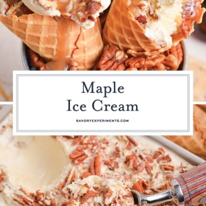 collage of maple ice cream for pinterest