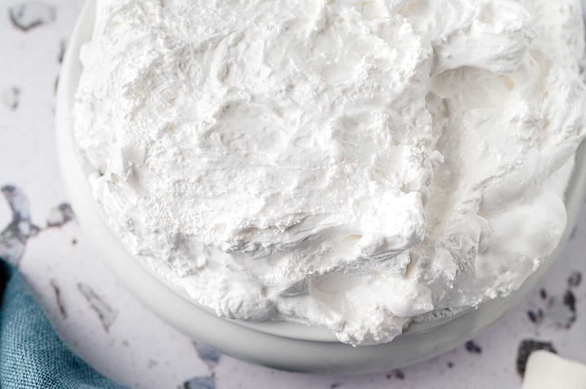 close up of quarter of a bowl of marshmallow creme