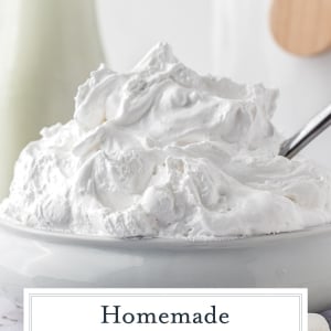 close up of marshmallow creme with text overlay