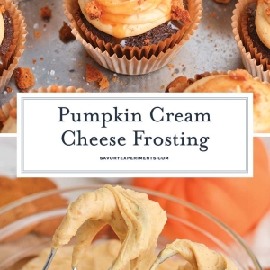 collage of pumpkin cream cheese frosting for pinterest