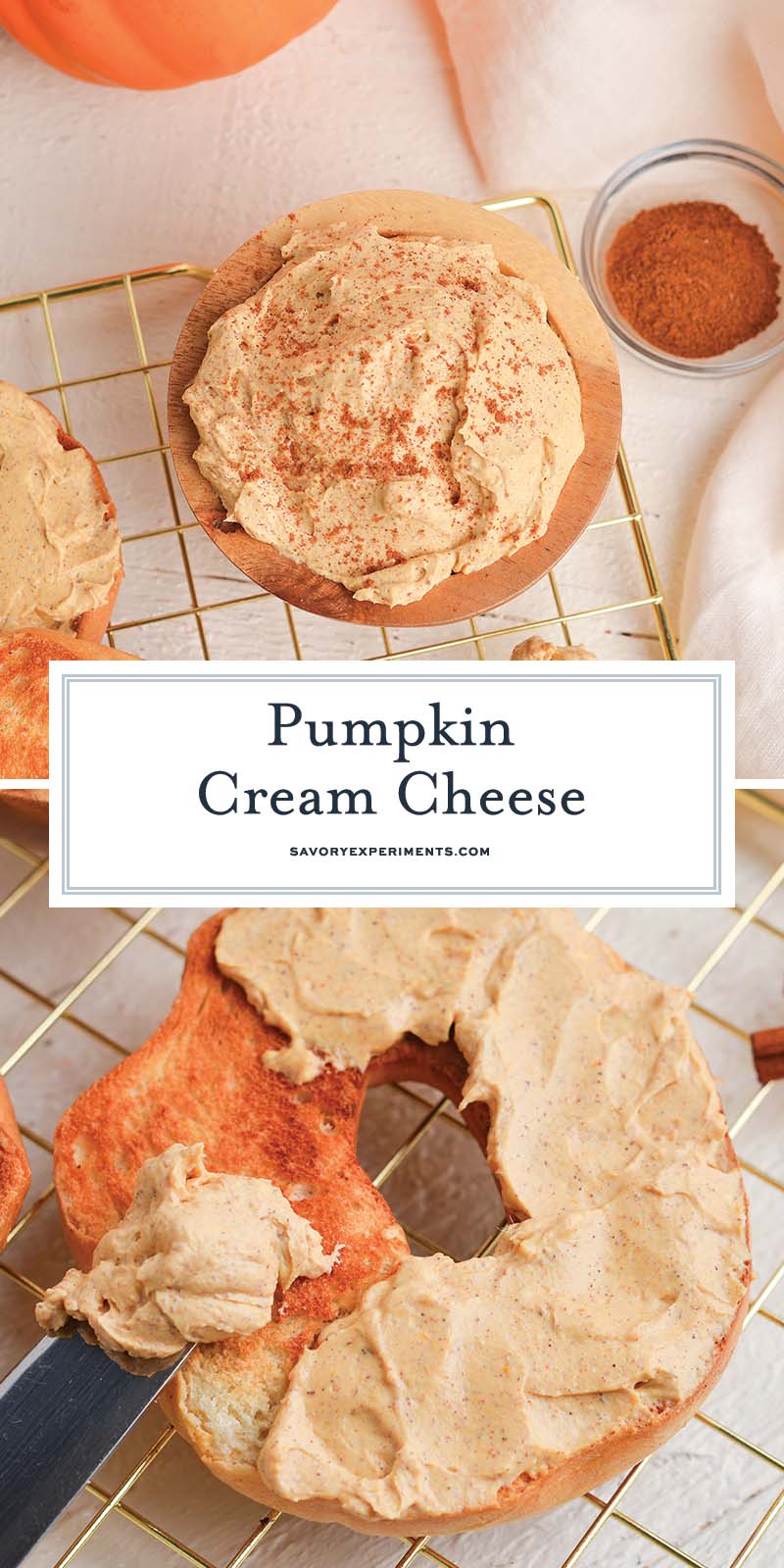 collage of pumpkin cream cheese spread for pinterest