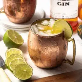 angled shot of pumpkin gin mule