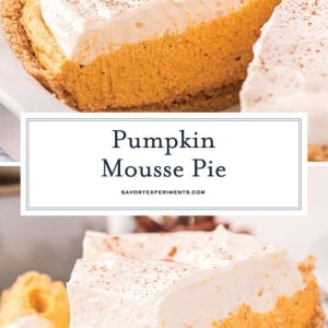 collage of pumpkin mousse piefor pinterest