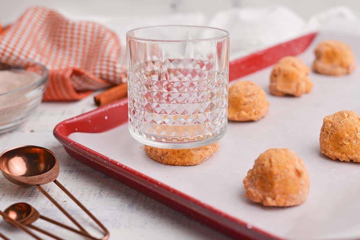 glass flattening out cookie dough