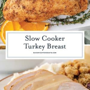collage of slow cooker turkey breast for pinterest
