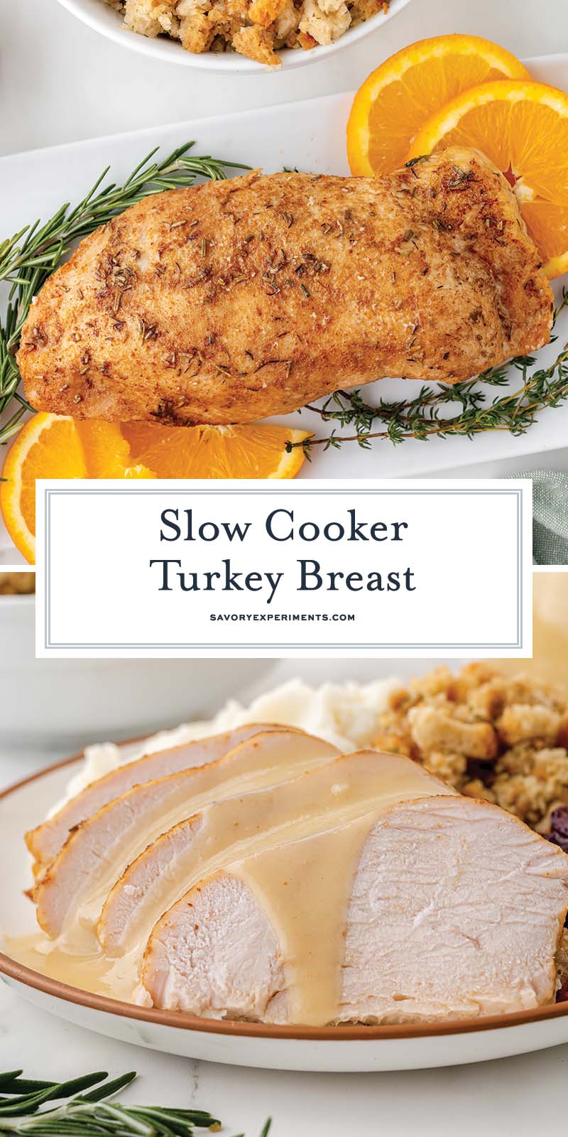 collage of slow cooker turkey breast for pinterest