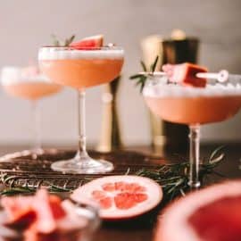 straight on shot of grapefruit gin cocktails