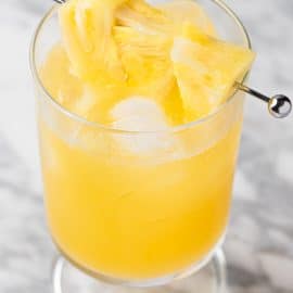 angled shot of pineapple gin cocktail