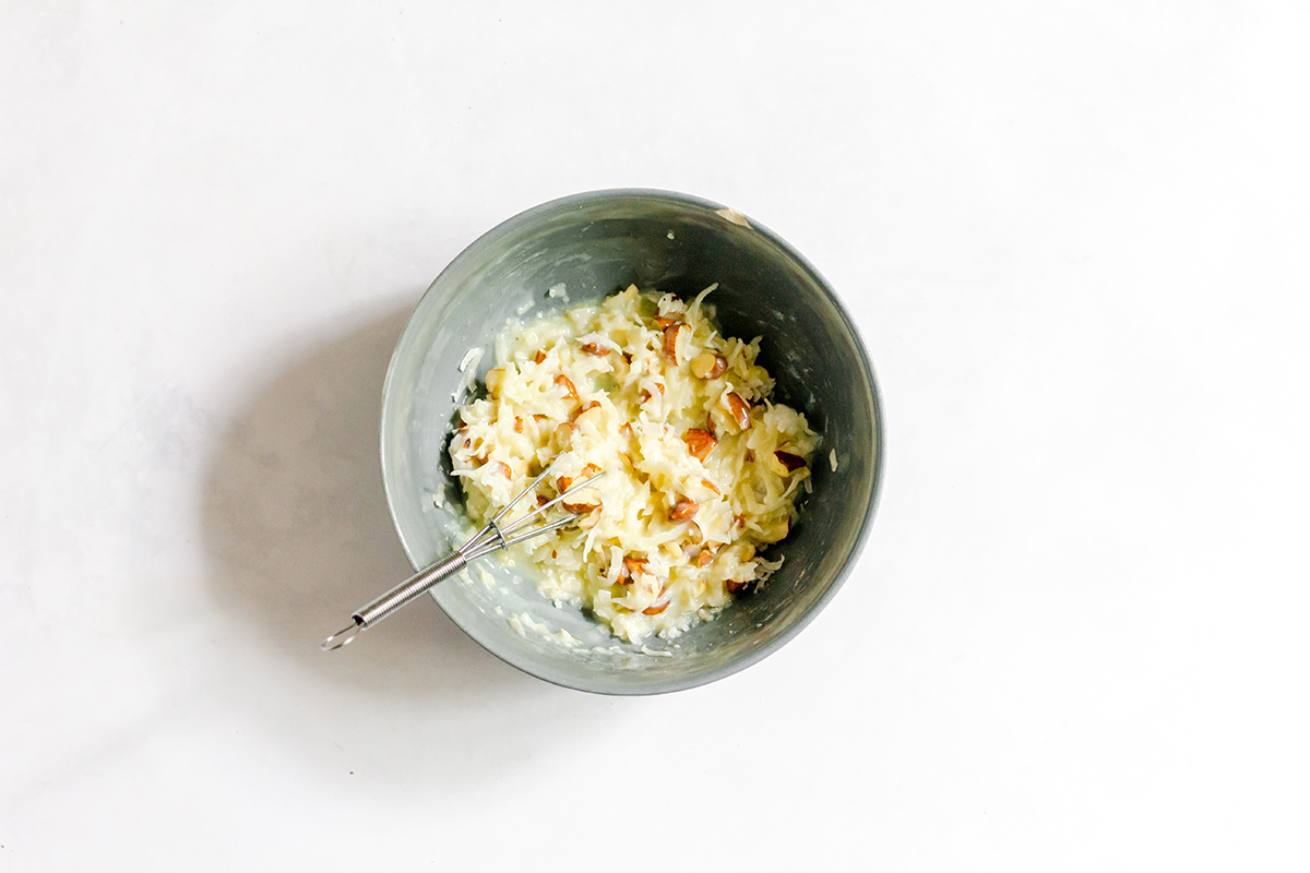 sweet coconut filling in a bowl