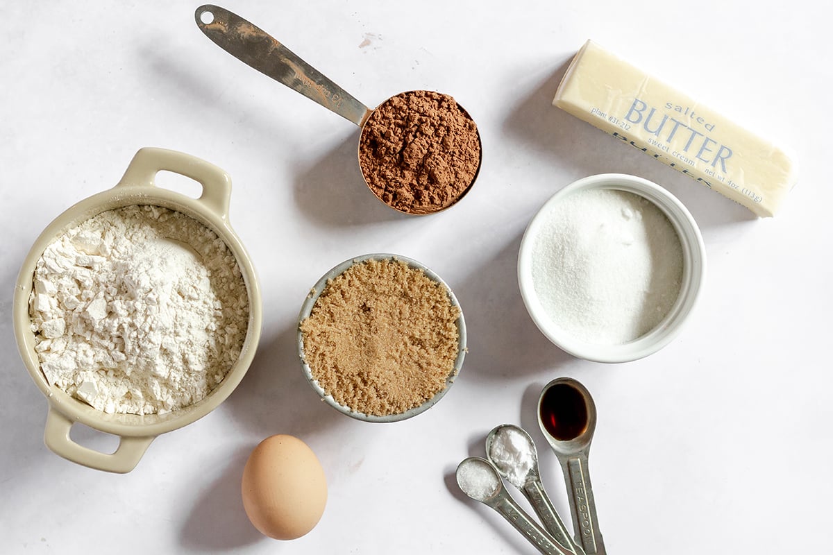 ingredients for making andes mint cookies