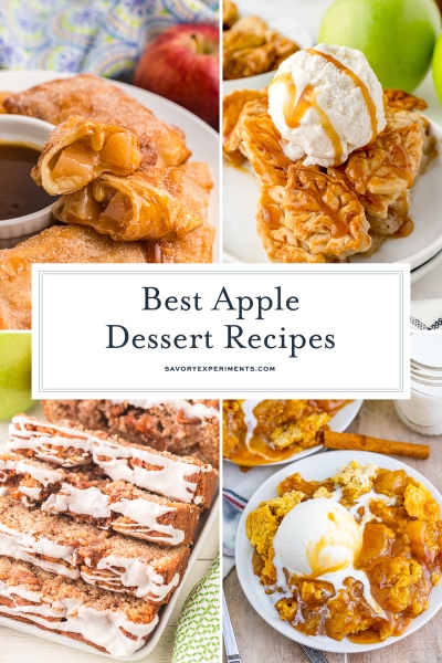 collage of apple dessert recipes