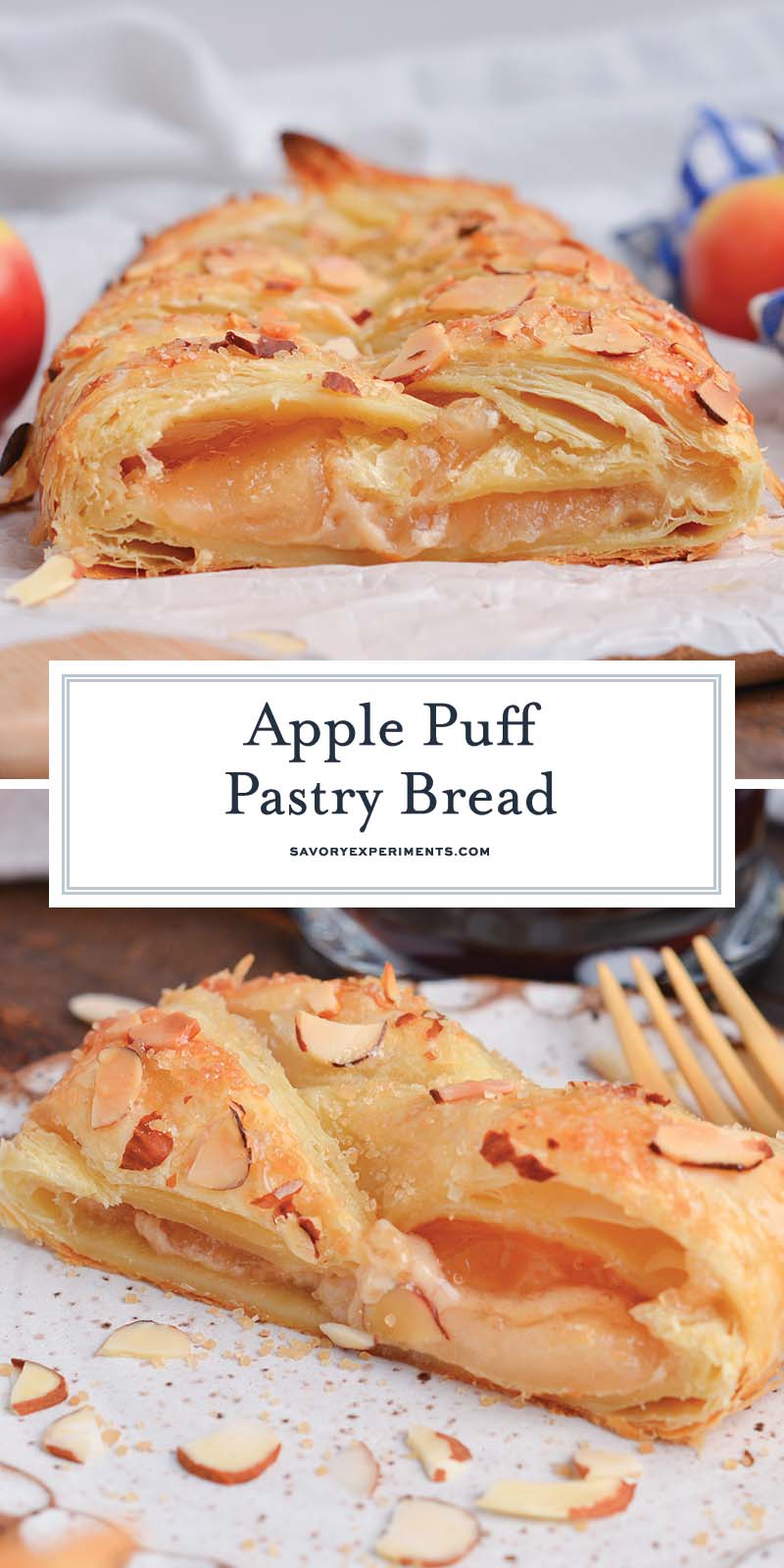 collage of apple strudel for pinterest