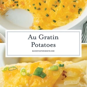 collage of au gratin potatoes for pinterest
