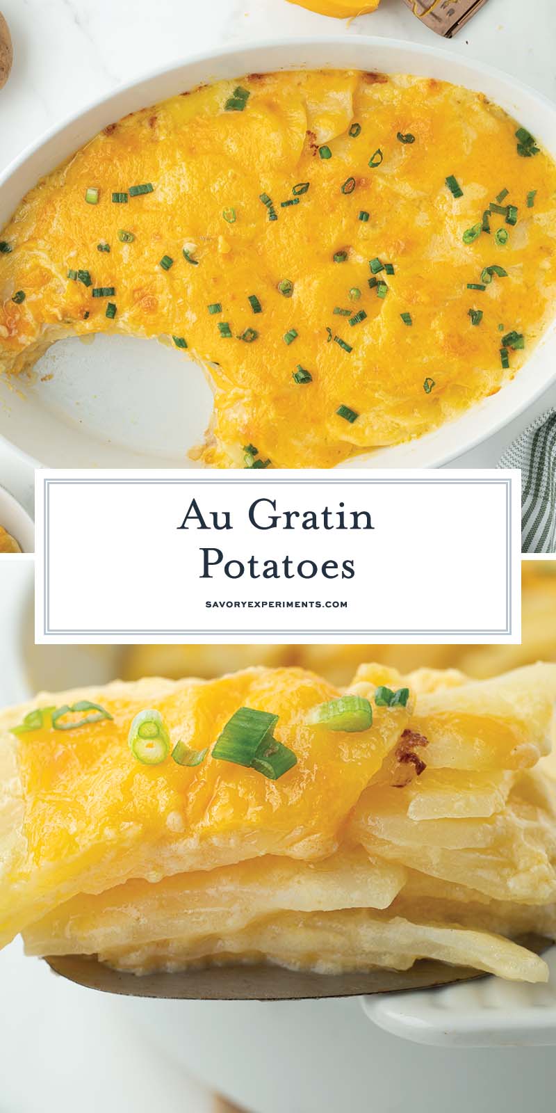 collage of au gratin potatoes for pinterest
