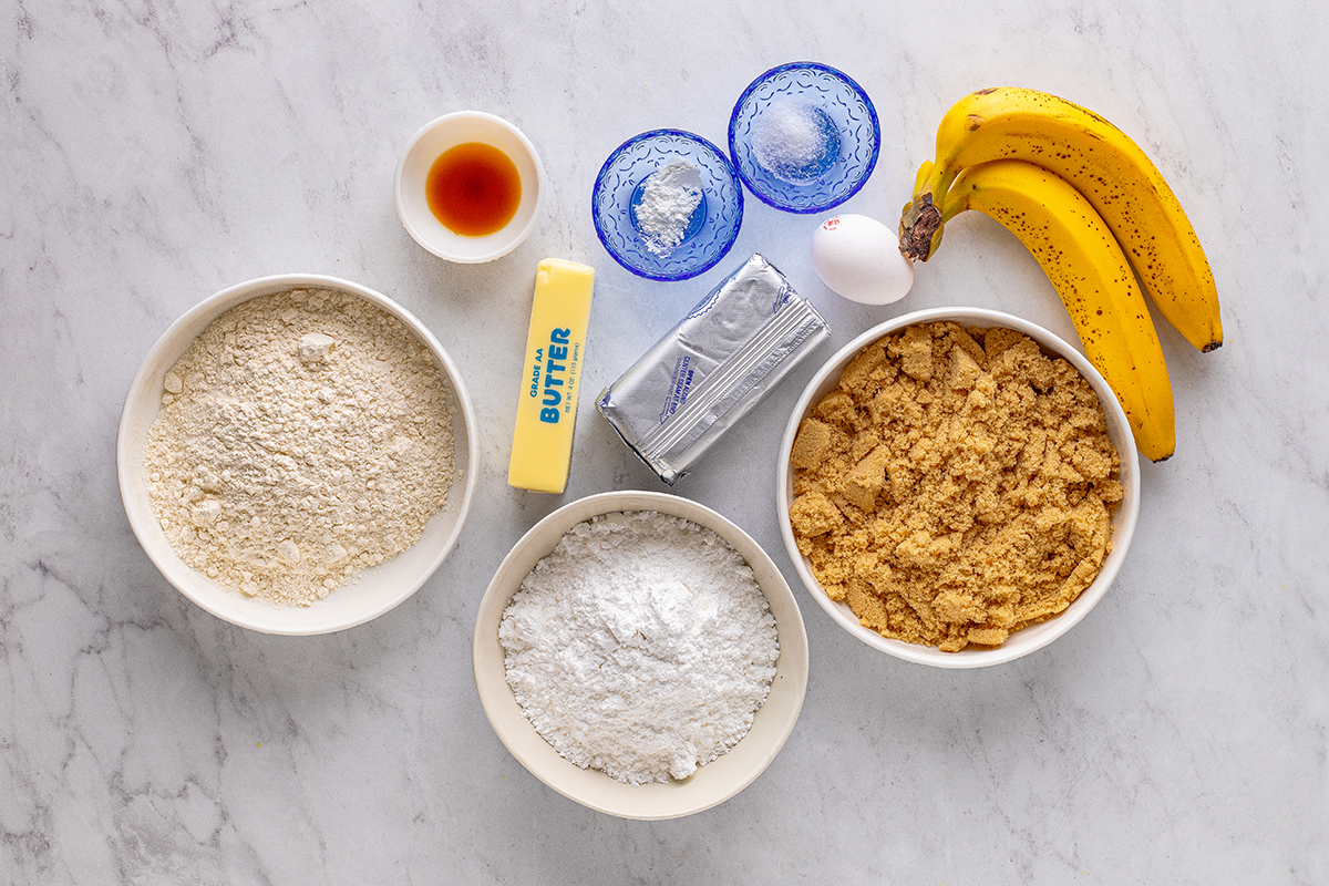 ingredients for banana blondies