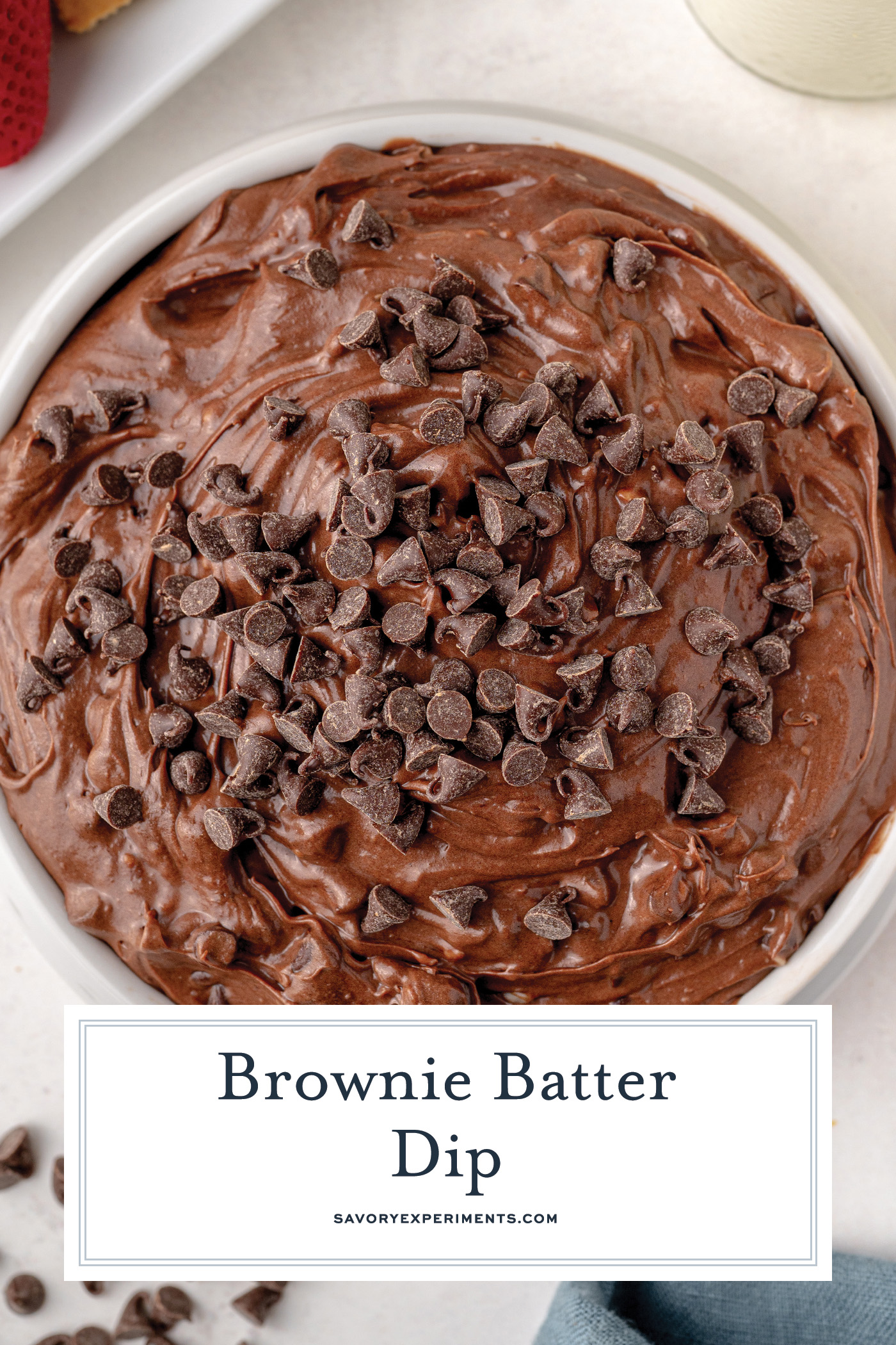brownie batter dip recipe pin for pinterest