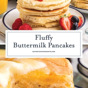 collage of buttermilk pancakes for pinterest