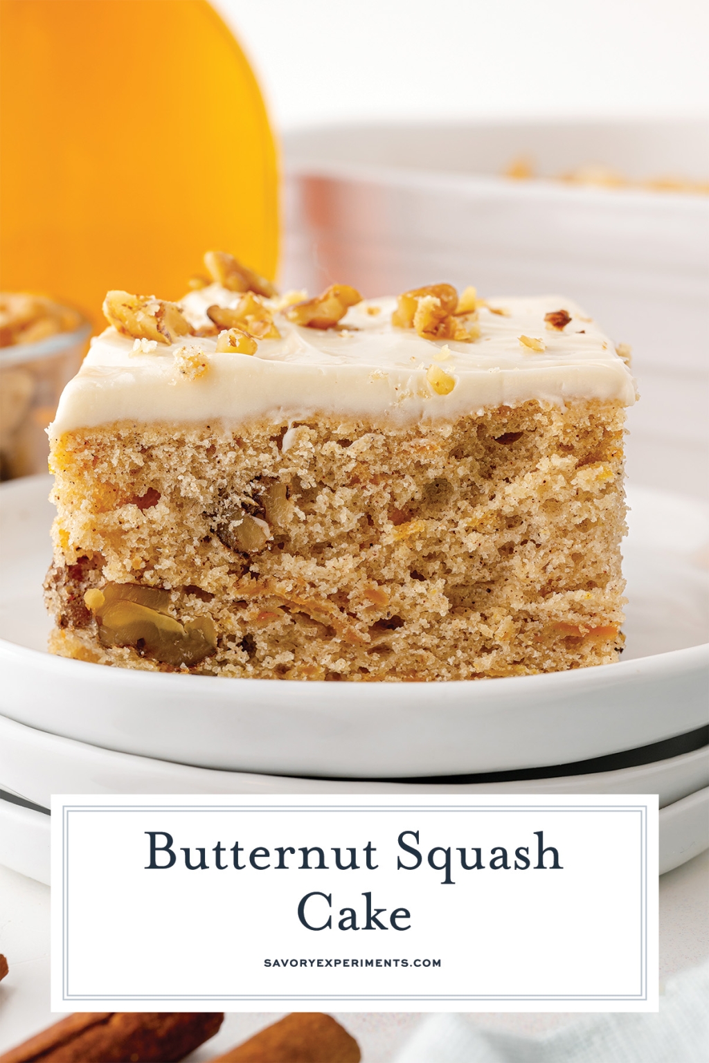 EASY Butternut Squash Cake with Maple Cream Cheese Frosting!