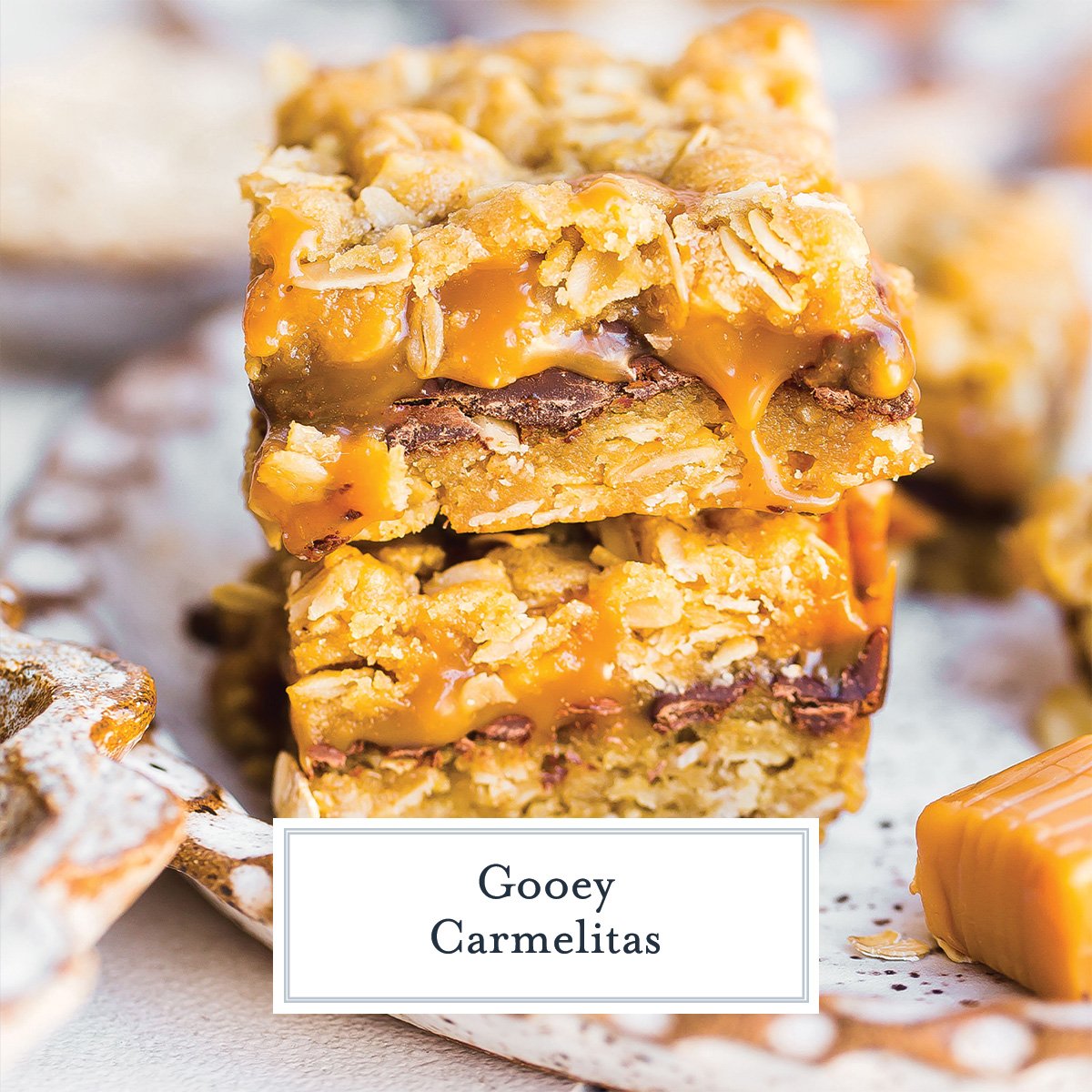 carmelita bars with a text overlay