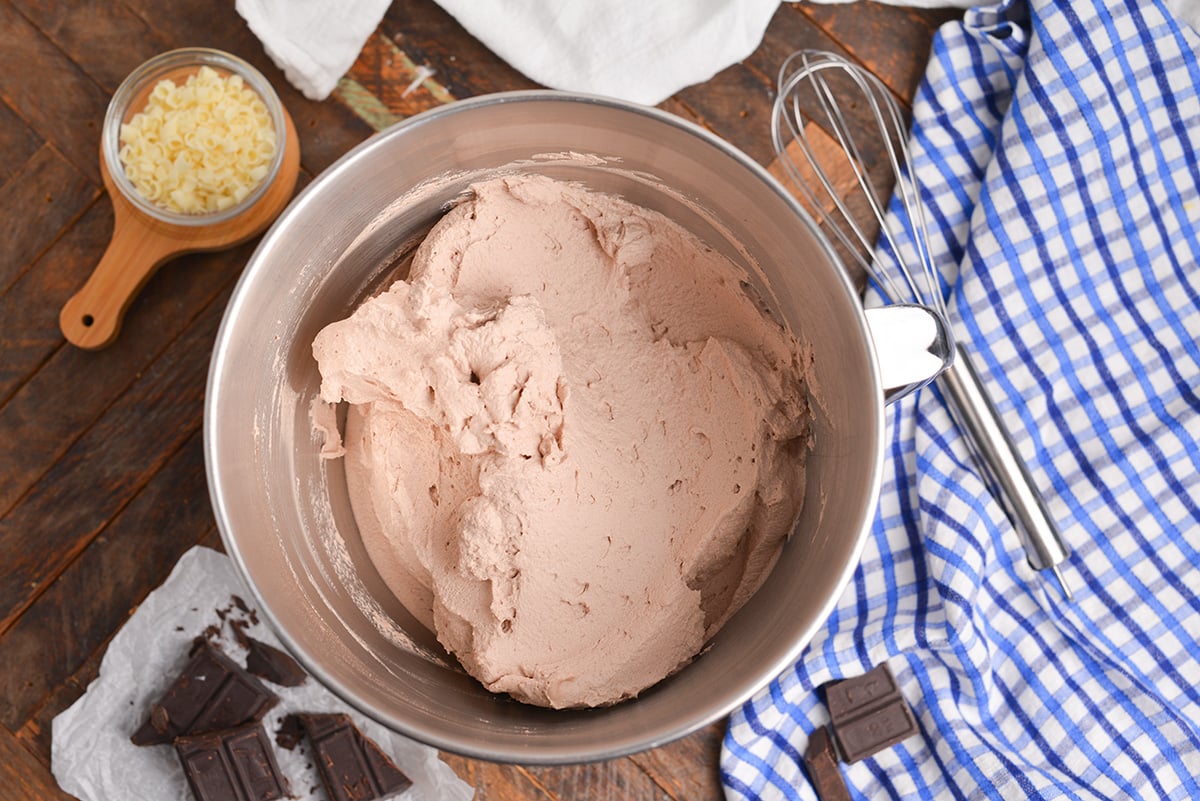 bowl of homemade chocolate whipped cream