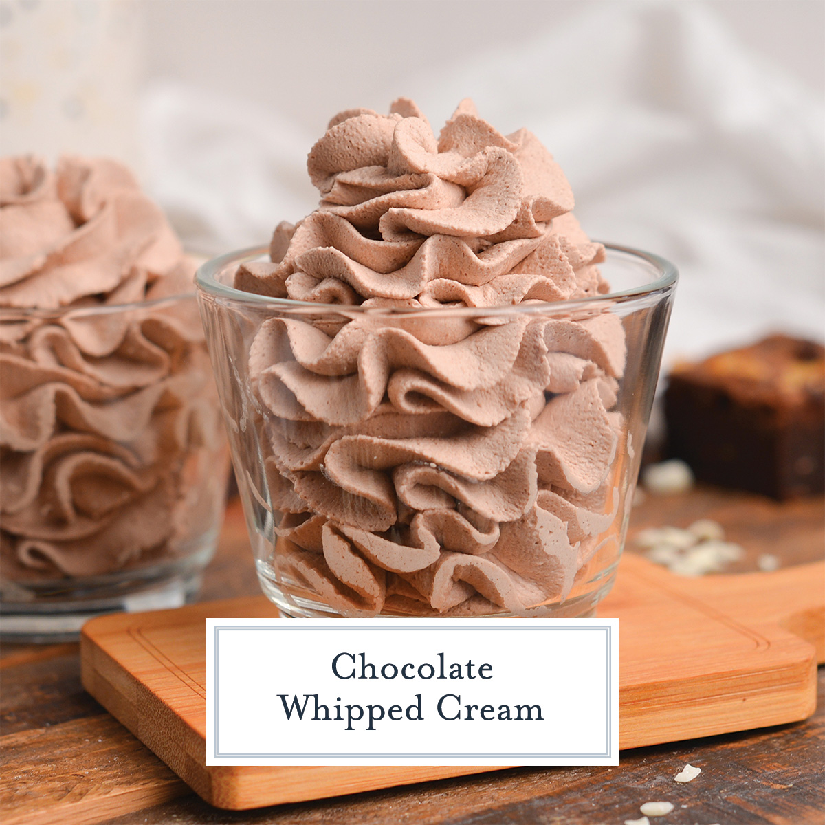 chocolate whipped cream with text overlay
